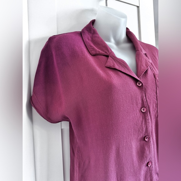 ARITZIA WILFRED FREE Shawna Blouse Button Up Lapel Shirt Dusty Rose XXS - Picture 4 of 11